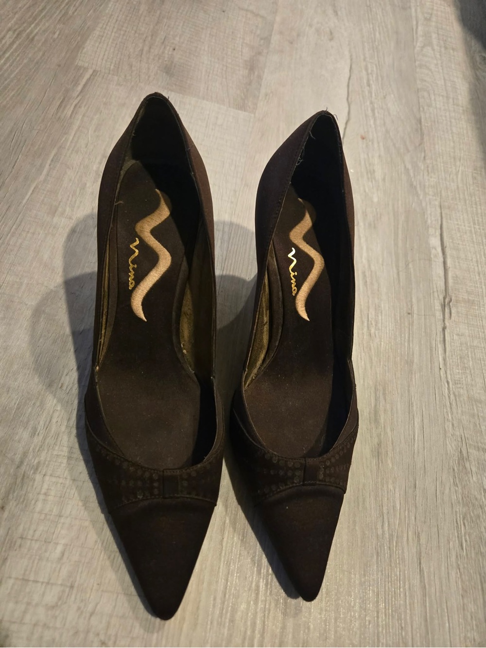Nina Dark Brown Pointed Toe Suede Pumps